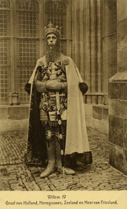 221931 Portret van Willem IV, voorgesteld door M.R. Radermacher Schorer, hoofdpersoon in de maskeradeoptocht tijdens de ...